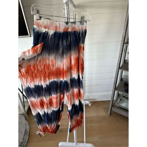 Patriotic tie dyed elastic waist harem pants sz small‎ NWT - Picture 4 of 13